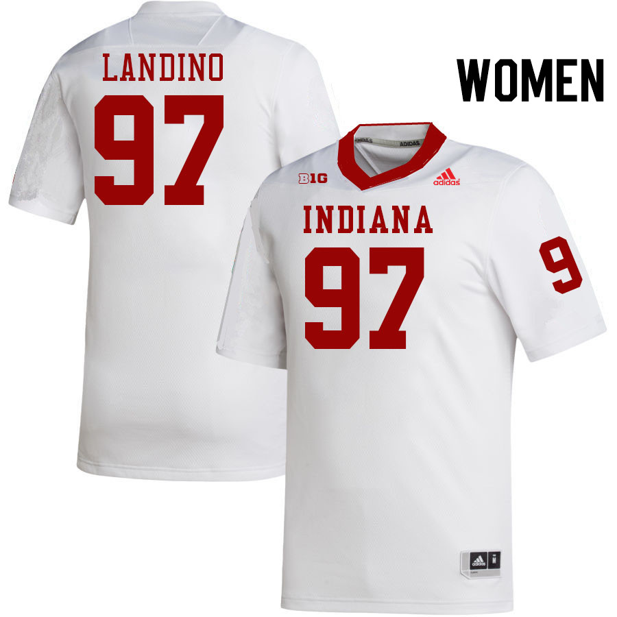 Women #97 Mario Landino Indiana Hoosiers College Football Jerseys Stitched-White